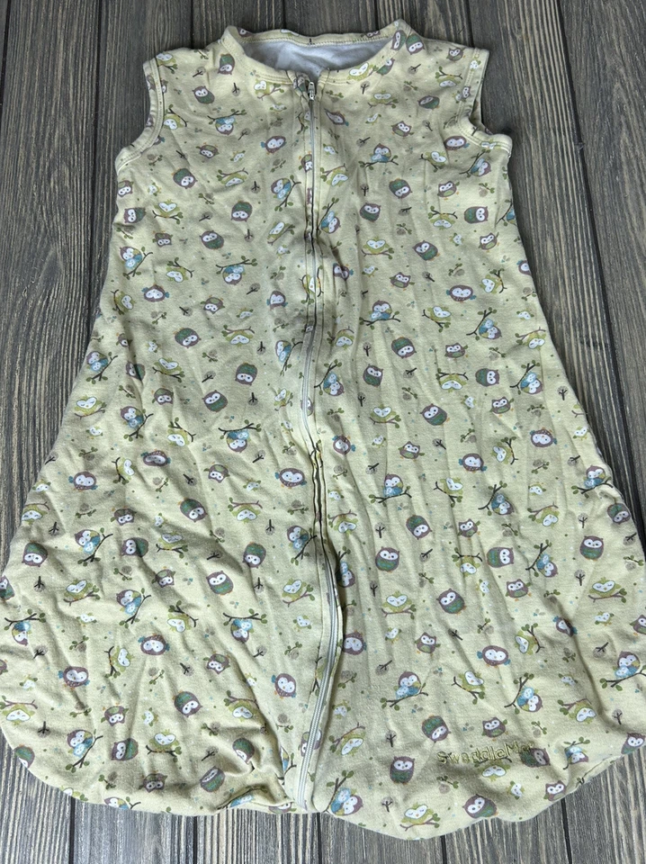 Saco de dormir infantil de verano manta portátil unisex estampado de búho algodón Foto 1 de 2