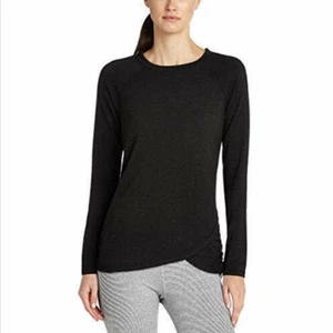 DANSKIN WOMEN'S CROSSOVER CREWNECK LONG SLEEVE TOP (CHARCOAL GRAY, Size 2X) NWT - Picture 1 of 1