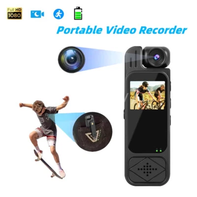 HD 1080P Mini Camera Camcorder Body Police Cam with Audio Video DVR IR Night Cam - Image 1 of 4