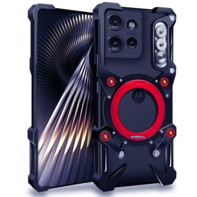 Funda protectora de metal sin borde 360 con soporte para Motorola Edge 50 Fusion / 50 Ultra 50 Foto 1 de 4