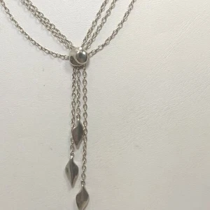 Tiffany & Co Lariat Necklace Sterling Silver Dangle RARE Vintage 3 Chains T - Picture 1 of 5