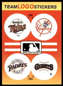 1991 Fleer Team Logo Stickers MLB: Minnesota Twins/New York Yankees/San Diego - Picture 1 of 2