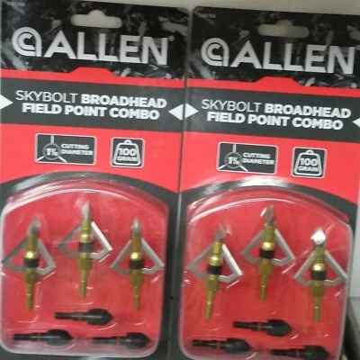 Lot of 2 Allen Skybolt Broadhead/Field Point Combo  - Image 1 of 2
