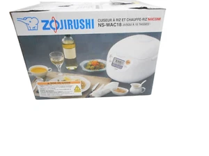 New Zojirushi NS-WAC18 Rice Cooker & Warmer 10 Cups Cool White - Picture 1 of 7