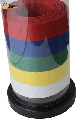 Belt Display Case, 10-Belt / 6-Belt Cylinder for Taekwondo, Karate, Jiu Jitsu - Image 1 of 4