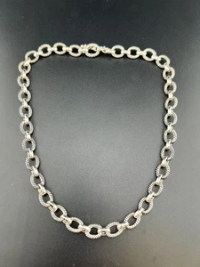 STERLING SILVER 925 SMOOTH ROPE CABLE LINK CHAIN TOGGLE NECKLACE - Picture 1 of 4