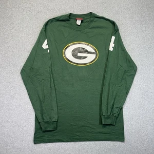 Vintage NFL Green Bay Packers Brett Favre #4 T-Shirt Men’s Large Green LS - Picture 1 of 11