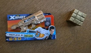 Mini marcas de juguetes sorpresa ZURU 5 SUPER RARO DORADO X SHOT REFLEX 6 CON CUBO Rubiks - Imagen 1 de 2