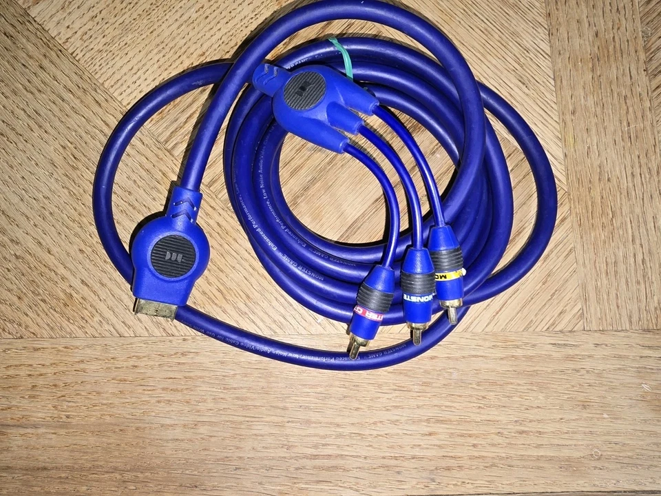 Genuine PS2 Monster Component Cables 10ft ☆☆ GOLD TIPS ☆☆ Tested PlayStation 2 - Image 1 of 1