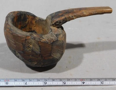 Antique primitive ladle cup dipper Native American hand hewn carved 19th c treen - Image 1 of 4