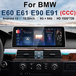 12.3" CarPlay Android Auto Touch Screen For BMW 5 Series E60 E61 2005-2008 CCC - Picture 1 of 15