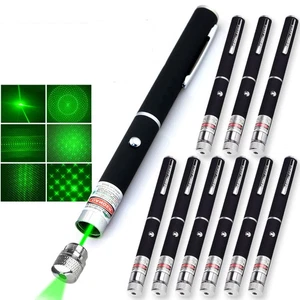 10PCS 532nm Green Laser Pointer Pen 2in1 Visible Star Beam Green Light Teach Pet - Picture 1 of 13