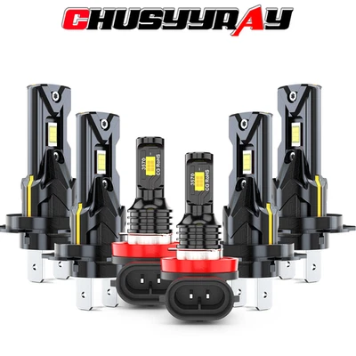 For Jaguar XJ8 1998-2003 Combo 6x LED Headlight High/Low + Fog Light Bulbs Kit - Image 1 of 4