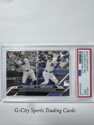 2024 Topps Now - Off-Season Aaron Judge, Shohei Ohtani #OS-JO Black 58/99 PSA 9 - Image 1 of 3