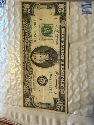 Vintage 1974 G Series 20 Dollar Bill - Image 1 of 2