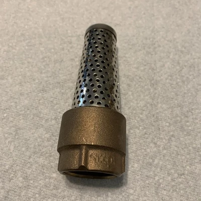  1" Brass Foot Valve with Stainless Steel Filter Low Lead **NEW** - Image 1 of 3