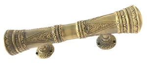 10" long engraved solid brass door antique old aged style heavy house PULL - Picture 1 of 7