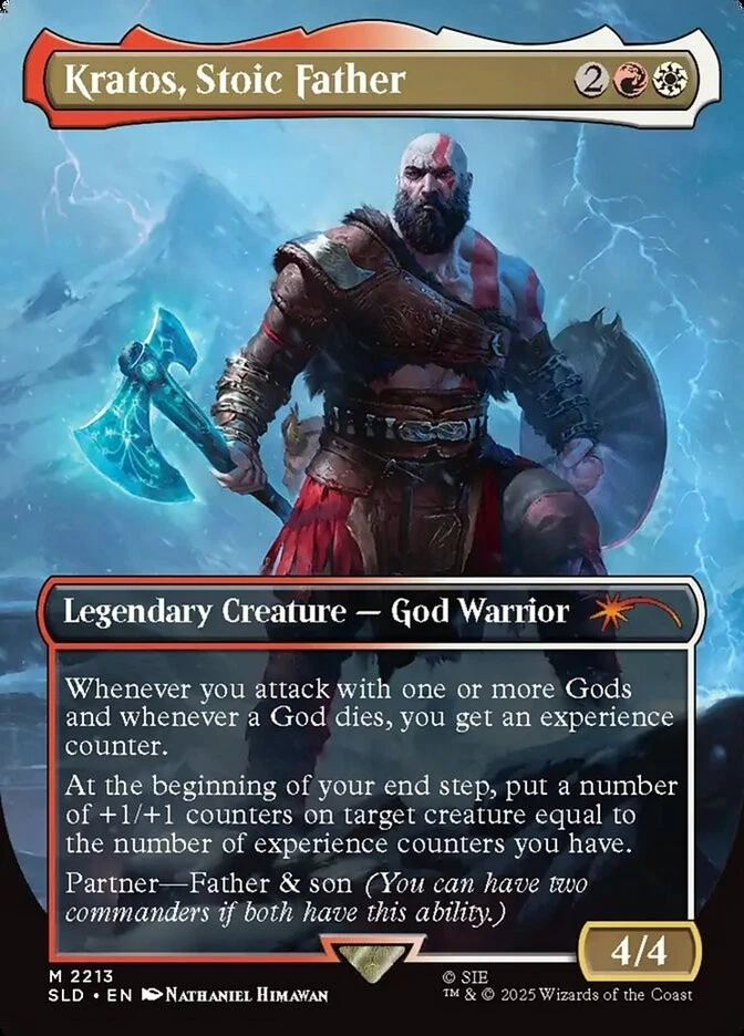 1x - Kratos, Stoic Father - Borderless #2213 - Secret Lair: Playstation MTG - Image 1 of 1