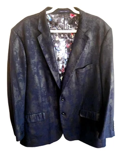 Alan Flusser Sports Blazer Coat Jacket Stretch Dark Navy Black Men’s Size XL - Picture 1 of 6