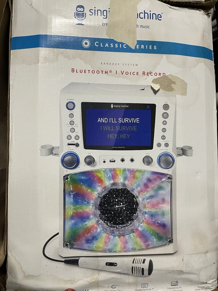 Singing Machine STVG785BTW Bluetooth Karaoke Machine w/ Lyrics Monitor & Lights - Image 1 of 1