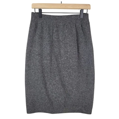 Винтажный 90-х годов Y2K Angora шерсти Midi карандаш юбка серый средний темно Academia опрятный  - Изображение 1 из 4