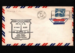 OPC 1959 primer vuelo de Jet AM 9 Chicago a Houston 43766 - Imagen 1 de 2