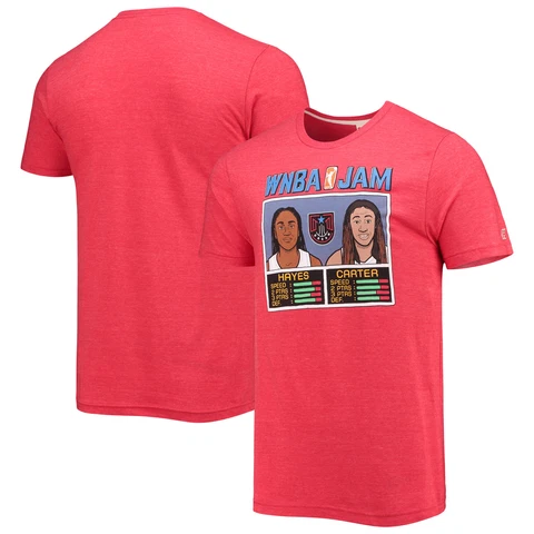 Men's Homage Hayes & Carter Red Atlanta Dream Jam T-Shirt Cover