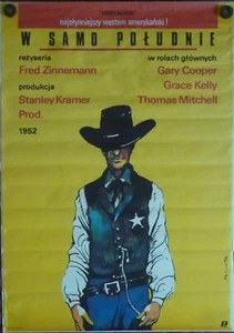 hIGH NOON WESTERN POLISH MOVIE POSTER W SAMO POLUDNIE 1980’S MARSZALEK neocurio - Picture 1 of 15
