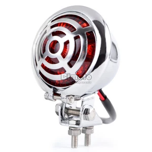 Chrome Motorcycle LED Tail Light Rear Brake Lamp Indicator For Honda Suzuki - Imagen 1 de 5