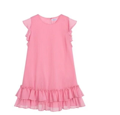 MAYORAL Ruffled Chiffon Dress - Pink - NWT Girls 16 - Image 1 of 4