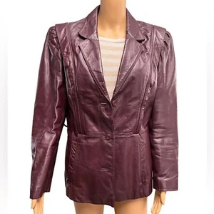 Vintage Berman’s | Burgundy Leather Jacket with Removable Inner Shell. Size 14 - Picture 1 of 14