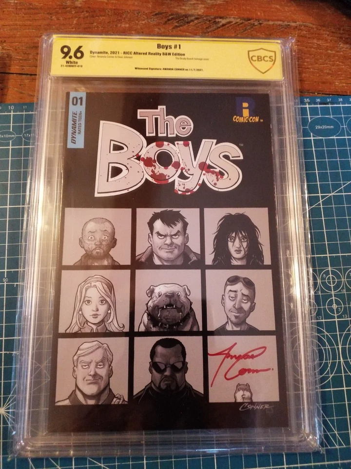 The Boys 1 Dynamite Comics CBCS 9.6 ST5-9 RICC B&W Variant Signed - Image 1 of 1