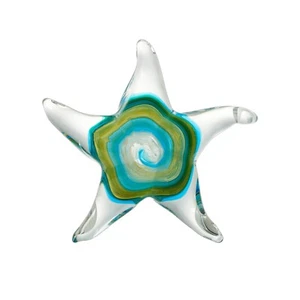Handgeblasene Kunst Glas Seestern Briefbeschwerer Glas Stern Fisch Figuren für Zuhause Dezember - Bild 1 von 9