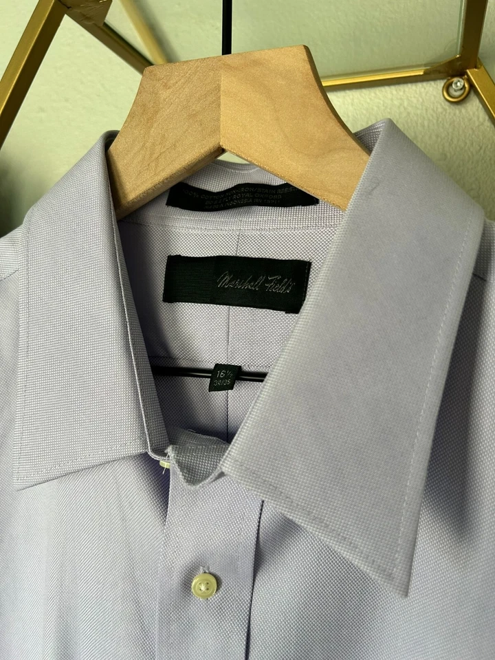 CAMISA DE VESTIR MARSHALL FIELDS OXFORD 16.5 34 35 PARA HOMBRE VINTAGE PÚRPURA MANGA LARGA Foto 1 de 4