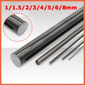 Tige ronde fibre de carbone carbone tige ronde longueur 200 mm/400 mm ø 11,1,5,2,3,4,5,6,8 mm - Photo 1/7