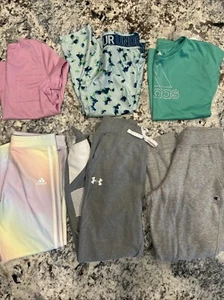 Adidas Under Armour Champion Girls Pants Shirt Lot, Size Medium Large XL - Picture 1 of 14