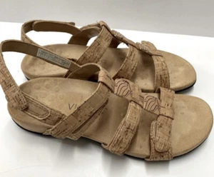 Vionic Bernsteinfarbene bequeme Sandalen in Korkoptik Größe 8 - Bild 1 von 6