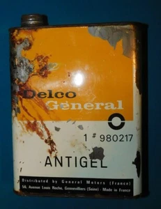 ANCIEN BIDON HUILE 2L . RARE . ANTIGEL DELCO GENERAL .OIL CAN MOTOR. BIDON VIDE - Bild 1 von 7