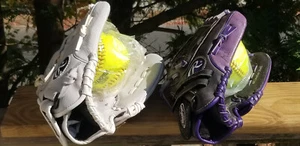 2 RAWLINGS HIGHLIGHT ZERO SHOCK BASEBALL GLOVES 2 NEW WILSON CHAMPION SOFTBALLS - Picture 1 of 24
