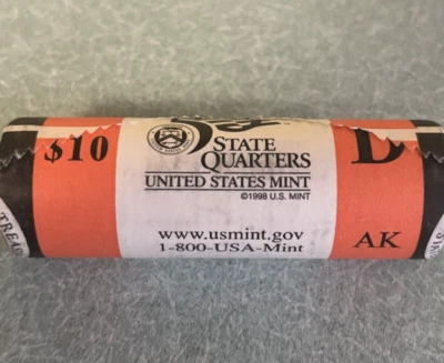 2008-D Alaska State Quarter Mint Wrapped Roll - Uncirculated  Mint Roll, Denver - Image 1 of 3