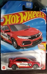 Hot Wheels 2025 Mainline E Case Then And Now 2018 Honda Civic Type R Red #123 - Picture 1 of 4