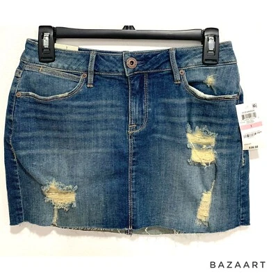 Minifalda American Rag CIE Denim Corte Dobladillo Crudo Parte Inferior Talla: 1 Foto 1 de 4