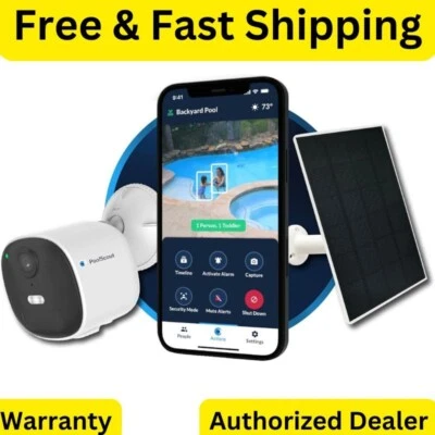 PoolScout Pool Security Alarm Wireless Cam + Solar | Prevent Drowning, Pets/Kids - Image 1 of 4