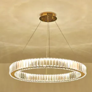 Anelli Moderni Lampadario LED Vetro Luci Corridoio Regolabile Soffitto Oro - Foto 1 di 18