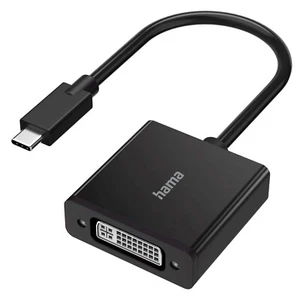 Hama USB-C Stecker auf DVI Adapter Wandler 4K UHD PC Notebook Monitor Beamer TV - Afbeelding 1 van 2
