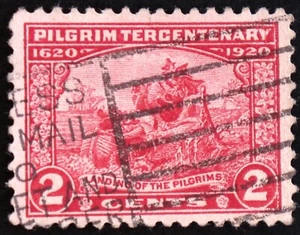 U.S. Used Stamp Scott #549 2c Pilgrim Terc, Superb. Slogan Cancel. A Gem! - Picture 1 of 2