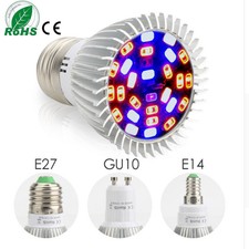 2Pcs 18W 28W LED Plant Grow Light Bulb E27 E14 GU10 Hydroponic  Full Spectrum