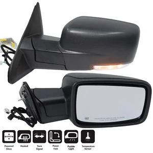 PAIR Textured Black Power Heated Mirror For Dodge Ram 1500 2500 3500 2013-2018 - Picture 1 of 22