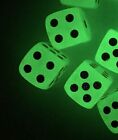 Glow In The Dark White Dice With Black Pips 1 Die 16Mm Game Luminous