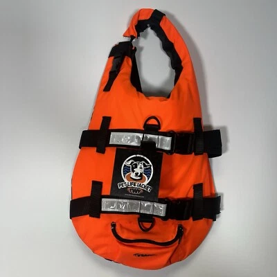 TWF Dog Life Jacket / Buoyancy Aid / Pet Float Hi Vis Orange Size Medium M New - Image 1 of 4